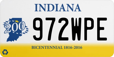 IN license plate 972WPE