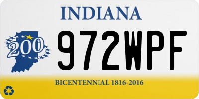 IN license plate 972WPF