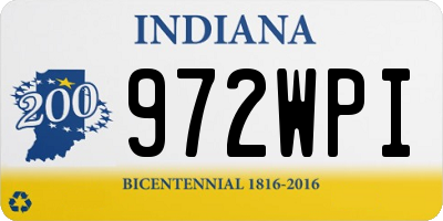 IN license plate 972WPI