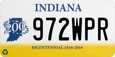 IN license plate 972WPR