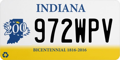 IN license plate 972WPV