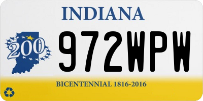 IN license plate 972WPW