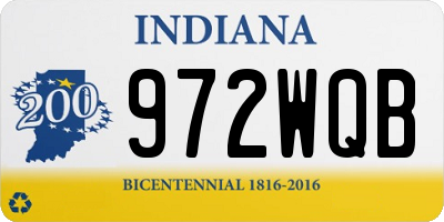 IN license plate 972WQB