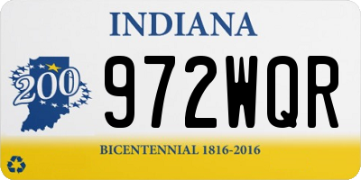 IN license plate 972WQR