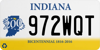 IN license plate 972WQT