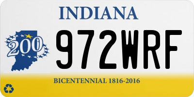IN license plate 972WRF