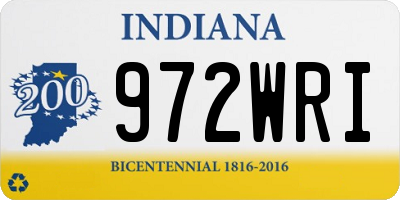 IN license plate 972WRI
