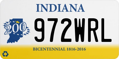 IN license plate 972WRL