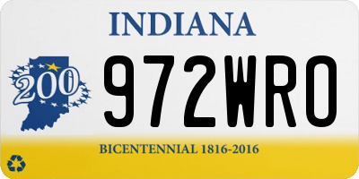 IN license plate 972WRO