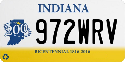 IN license plate 972WRV