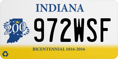 IN license plate 972WSF