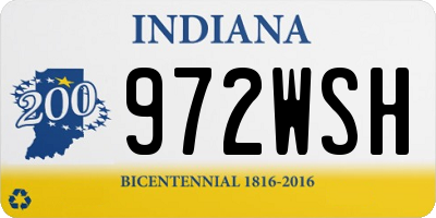 IN license plate 972WSH