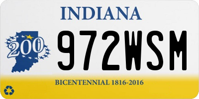 IN license plate 972WSM