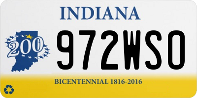 IN license plate 972WSO