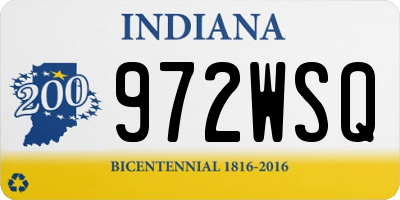 IN license plate 972WSQ
