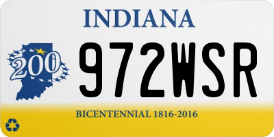 IN license plate 972WSR