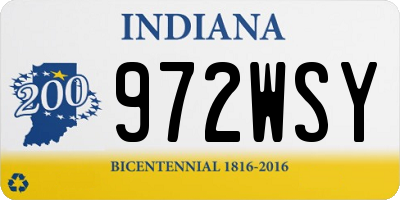 IN license plate 972WSY