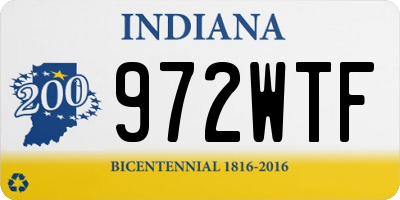 IN license plate 972WTF
