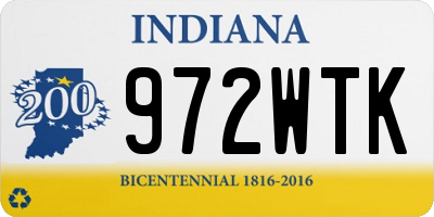 IN license plate 972WTK