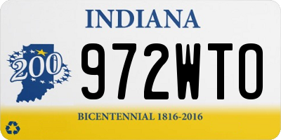 IN license plate 972WTO
