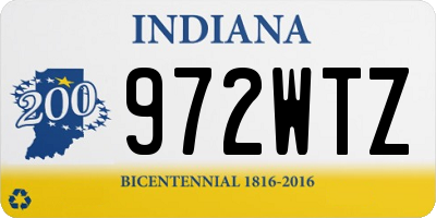 IN license plate 972WTZ