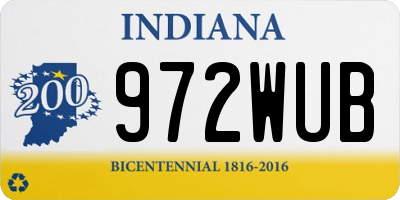 IN license plate 972WUB