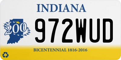 IN license plate 972WUD