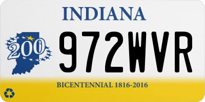 IN license plate 972WVR