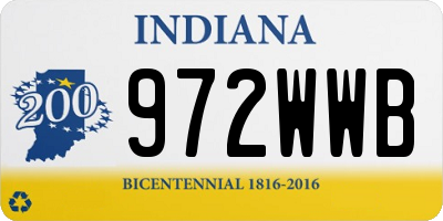 IN license plate 972WWB
