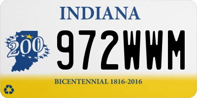 IN license plate 972WWM