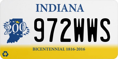 IN license plate 972WWS