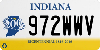 IN license plate 972WWV
