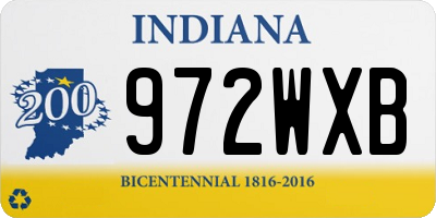 IN license plate 972WXB