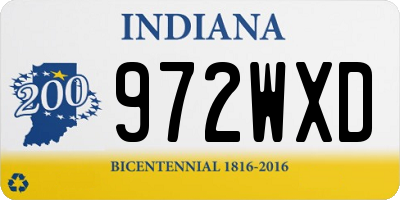 IN license plate 972WXD