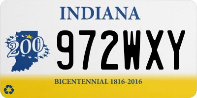 IN license plate 972WXY