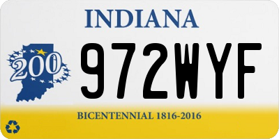 IN license plate 972WYF