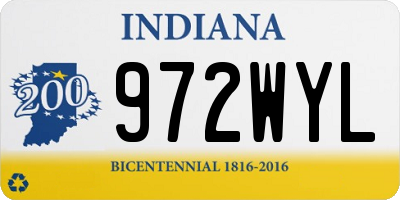 IN license plate 972WYL