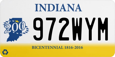 IN license plate 972WYM