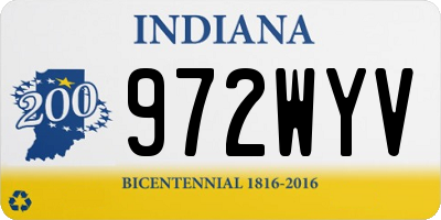 IN license plate 972WYV