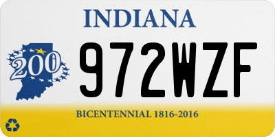 IN license plate 972WZF
