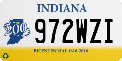 IN license plate 972WZI