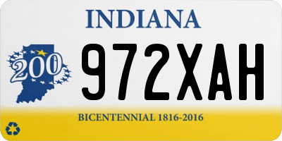 IN license plate 972XAH