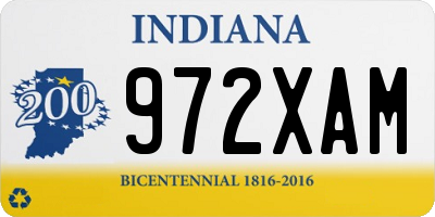 IN license plate 972XAM