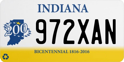 IN license plate 972XAN