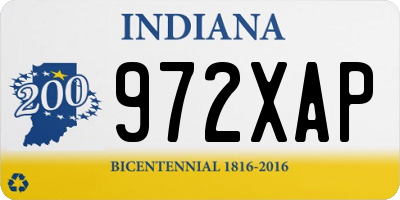 IN license plate 972XAP