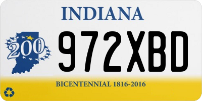 IN license plate 972XBD