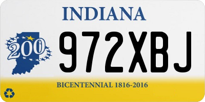 IN license plate 972XBJ