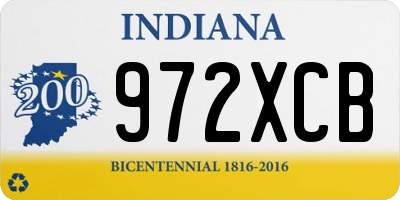 IN license plate 972XCB