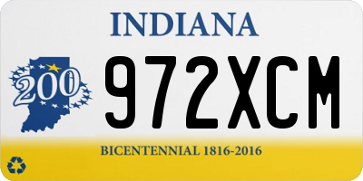 IN license plate 972XCM