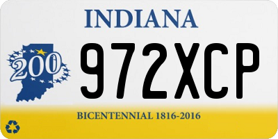 IN license plate 972XCP